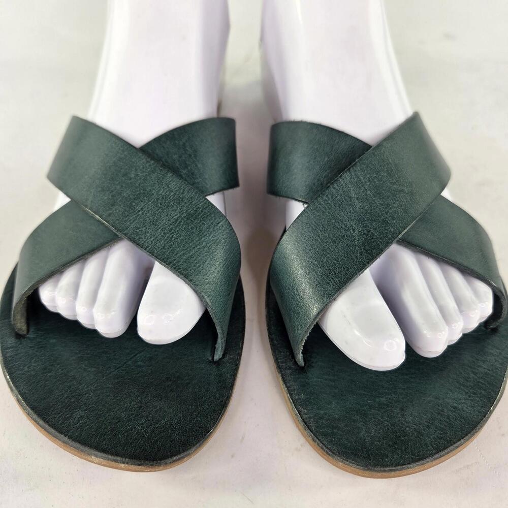 Matisse Topa Women's Dark Green Leather Shoes US 8 M Criss Cross FLat Sandal - Picture 10 of 10